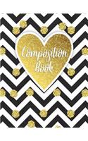 Composition Book: Gold Trendy Bullet Notebook - 150-Page 1/2 Inch Dot Grid Journal - 8.5 X 11 Glossy Softcover