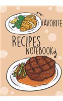 Favorite Recipes Notebook