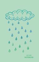 Dot Grid Notebook: Rain Cloud, 5 inches x 8 inches, 100 sheets / 200 pages, Cream Interior Pages