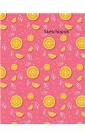 Sketchbook: Sketchbook summer fruit pink color 8.5" X 11", Personalized Artist Sketchbook: 110 pages, Sketching, Drawing and Creative Doodling. White paper.(22 Sketchbook Summer Fruit Pink Color)