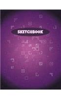 Fortnite Sketch Book: Purple Cube Inspired Rune Pattern (Unofficial): 120 Pages of 8.5