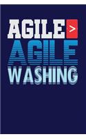 Agile > Agile Washing: Dark Blue, White & Blue Design, Blank College Ruled Line Paper Journal Notebook for Project Managers and Their Families. (Agile and Scrum 6 x 9 inch