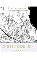 Amora (Portugal) Trip Journal: Lined Travel Journal/Diary/Notebook with Amora (Portugal) Map Cover Art