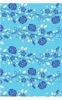 Blue Floral Lined Notebook