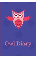 Owl Diary: Owl Notebook - College Rule Lined Writing and Notes Journal