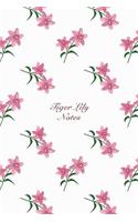 Tiger Lily Notes: 6"x9" Notebook Watercolor Texture Design Botanic Garden Flower Pattern Cover. 108 Blank Lined Pages Matte Softcover Note Book Journal