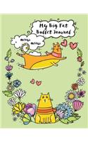 My Big Fat Bullet Journal for Cat Lovers Funny Flying Cartoon Cat 10: Jumbo Sized Graph Design Bullet Notebook Journal - 300 Plus Numbered Pages with 300 Graph Style Grid Pages, 6 Index Pages and 2 Key Pages in Large 8
