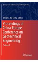 Proceedings of China-Europe Conference on Geotechnical Engineering