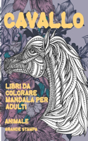 Libri da colorare Mandala per adulti - Grande stampa - Animale - Cavallo