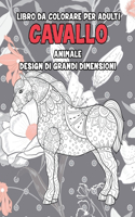 Libro da colorare per adulti - Design di grandi dimensioni - Animale - Cavallo