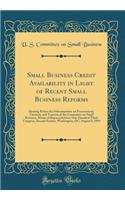 Small Business Credit Availability in Light of Recent Small Business Reforms: Hearing Before the Subcommittee on Procurement, Taxation, and Tourism of the Committee on Small Business, House of Representatives, One Hundred Third Congress, Second Ses