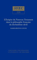 L'Exégèse Du Nouveau Testament Dans La Philosophie Française Du Xviiie Siècle