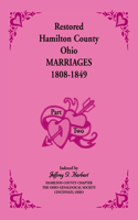 Restored Hamilton County, Ohio, Marriages, 1808-1849 VOLUME 2 ONLY