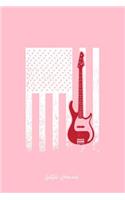 Guitar Journal: Lined Journal - Electric Guitar USA Flag Black Cool Vintage Music Gift - Pink Ruled Diary, Prayer, Gratitude, Writing, Travel, Notebook For Men Wome