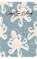 Composition Notebook: College Ruled 6" x 9" Artic Space Octopus Design Writing Notes Journal, Office, Kids, School and college student