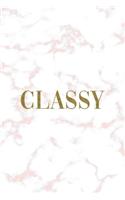 Classy: Notebook Journal Composition Blank Lined Diary Notepad 120 Pages Paperback Pink Marmol Classy