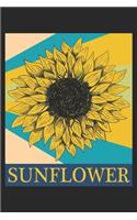 Sunflower: Sunflower Notebook Blank Line Hippie Journal Lined with Lines 6x9 120 Pages Checklist Record Book Flowers Peace Cute Take Notes Planner Paper Christ