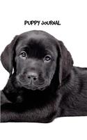 Puppy Journal: 8 x 10 inch dog notebook, Labrador Retriever, Black Labrador, college ruled composition book, lined puppy notebook, 150 pages