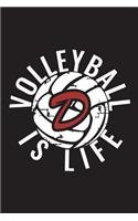 D Monogram Initial Volleyball Journal