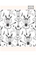 Notebook: Bunny ballet dance on white cover and Dot Graph Line Sketch pages, Extra large (8.5 x 11) inches, 110 pages, White paper, Sketch, Notebook journal