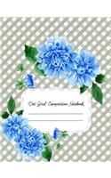 Dot Grid Composition Notebook: Dahlias Gray Gingham Cover 100 Pages(8 Dahlias Black Gingham Cover 100 Pages)