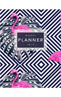 Weekly Planner 2019: Flamingo Print - 2019 Planner Calendar Schedule Organizer with Dot Grid Pages, Inspirational Quotes + To-Do Lists - Geometric Modern Pink