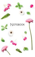 Notebook: Pretty Pink Flowers Writing Journal. 120 Blank Lined Pages.