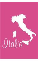 Italia - Fuchsia Lined Notebook with Margins (Italy): 101 Pages, Medium Ruled, 6 x 9 Journal, Soft Cover