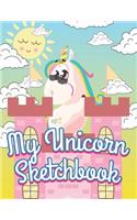 My Unicorn Sketchbook: Blank Unlined Doodle Book V26