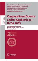 Computational Science and Its Applications -- ICCSA 2015: 15th International Conference, Banff, Ab, Canada, June 22-25, 2015, Proceedings, Part II