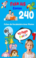 Français Coréen 240 Fiches de Vocabulaire Avec Photos - 40 Pages Couleur