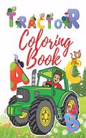 Tractor Coloring Book: With alphabets for coloring and pictures of animals For Toddlers 2-10, 52 Images to Color and How to Draw Tractor and alphabets,110 pages, 8,5x11 in