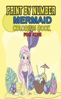 Paint by Number Mermaid Coloring Book for Kids