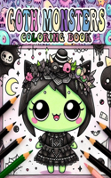 Goth Monsters Coloring Book: Cute Horror Spooky Gothic Coloring Pages for Adults