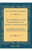 Annual Report of the Superintendent of Schools, 1918-1919-1920: Reports on Special Classes, Mental Defectives, Open Air Classes, the Blind and Sight Conservation, the Deaf, the Crippled, Industrial and Placement Work, the Cardiac, Speech Improvemen