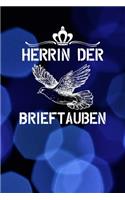 Herrin der Brieftauben: Notizbuch A5 120 Seiten kariert in Weiß für Taubenzüchter