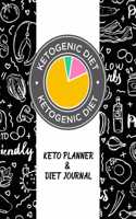 Ketogenic Diet Planner and Journal: Black Vegetable Themed Female Fitness and Weight Loss Tracker