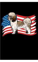 Shih Tzu US Flag: Notebook / Journal For Your Everyday Needs - 110 Dotted Pages Large 6x9 inches Gift For Men and Women