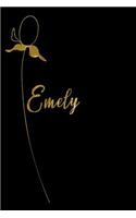 Emely: Personalized Writing Journal for Women - Elegant Black and Gold