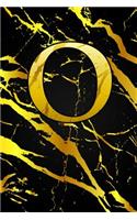 O: Letter O Monogram Initials Black & Gold Marble Notebook & Journal