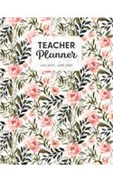 Teacher Planner 2019-2020: Dated Weekly Lesson Plan with Calendar & Vertical Days - Bronze Peach Floral(23 Academic Year July 2019 to June 2020 - Pretty Sweet)