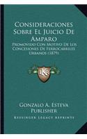 Consideraciones Sobre El Juicio De Amparo