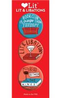 Lit & Libations 3-Button Assortment