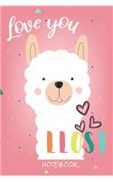 Love you Llost: Journal for writing I Composition Book I Lined paper with integrated page numbers l Narrow Ruled I Diary I 120 Pages I "6x9" I A5 I Soft Cover