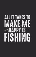 All It Takes To Make Me Happing Is Fishing: Grande Calendario Per Ogni Pescatore E Discepolo Meschino. Ideale Per Inserire Le Date Di Pesca