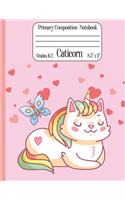 Caticorn Primary Composition Notebook Grades K-2 8.5