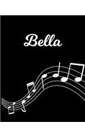 Bella: Sheet Music Note Manuscript Notebook Paper - Personalized Custom First Name Initial B - Musician Composer Instrument Composition Book - 12 Staves a 