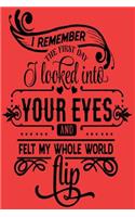 I remember the first time I looked into your eyes and felt my whole world flip