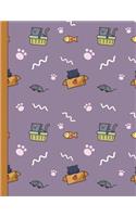 Bullet Style Dot Grid Journal: Purple Cat Theme 8.5"x 11" 150 page DIY Planner Paperback(Dot Grid Bullet Journal - Bujo for Beginners)