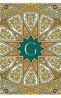 Monogram G Journal: Blank Notebook Diary Memoir Log Logue(7 Arabesque Two 365 Lined)